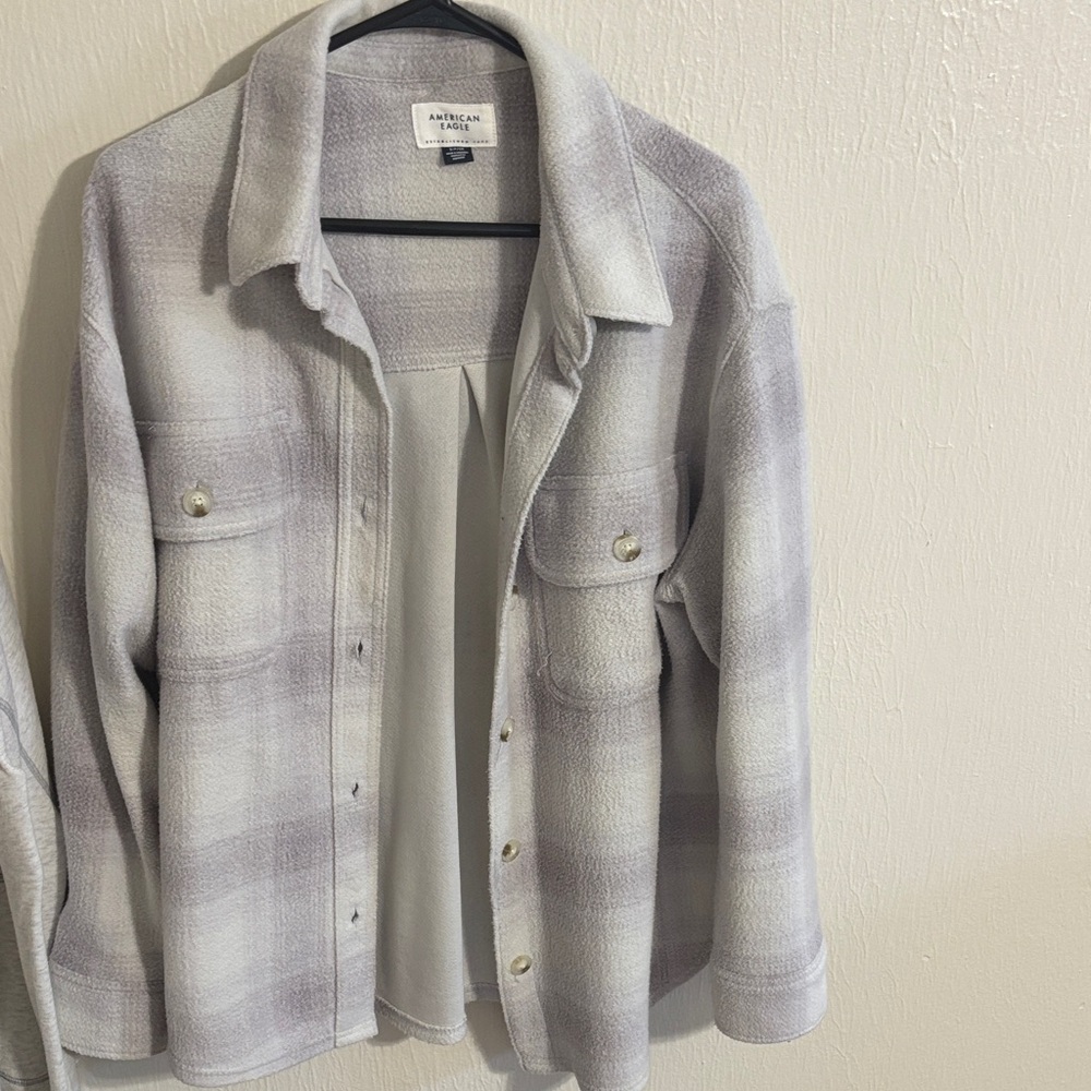 American Eagle Outfitters Cream Textured Jacket